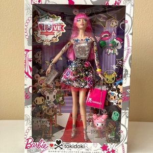 NEW Tokidoki Barbie 10th Anniversary Doll Black Label 2014 Pink Hair Tattoos